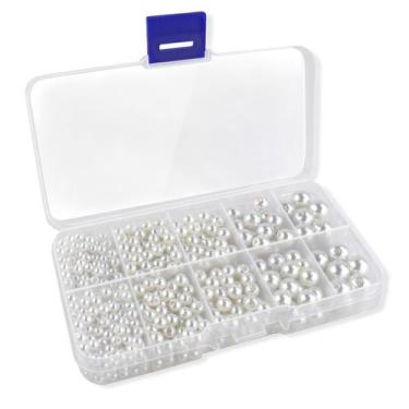 Imagem de Pérolas para fabricação de joias Yuntop White 4 mm a 10 mm 800 unidade