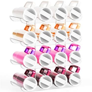 Imagem de Organizador de garrafa de água empilhável de 4 níveis para copo Stanley de 1,134 g, Yeti e outros organizadores de copo, compartimento maior Stanley, suporte de copo Stanley, suporte de vinho e