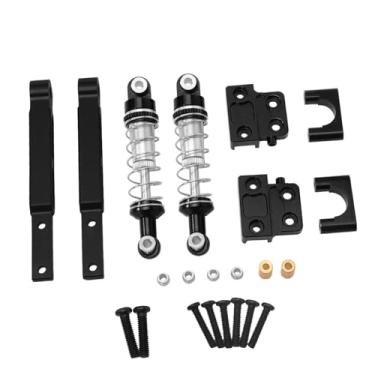 Imagem de TTETTZ Conjunto de hastes de tração de amortecedor RC com óleo para atualização de amortecedores RC para 1/12 MN82, Preto
