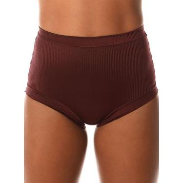 Imagem de Calcinha Alta Demillus 026406 Cotelê Microfibra T. P/XG, M, 50, Vinho 