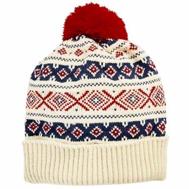 Imagem de Blueberry Style Gorro masculino feminino Christmas Fair Isle Pet Parents em branco cremoso