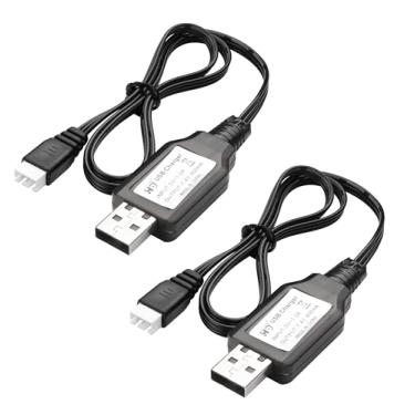 Imagem de YAODHAOD - Cabo carregador USB de bateria LiPo de 7,4 V, conector USB para XH-3P para Q903 9125 SCX24 1/10 1/12 1/16 1/14 1/18 escalas RC drones Skytech Quadcopters 7,4 V 1A 2S Lipo ou bateria de iões