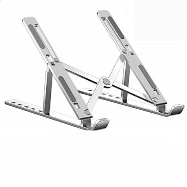 Imagem de Suporte dobrável ajustável para laptop em alumínio (Cinza)