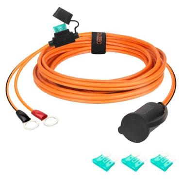 Imagem de Terminal de bateria de 12/24 V para tomada de isqueiro, terminal de anel de 9,5 cm, 30A fundido com tampa à prova d'água (198 cm)