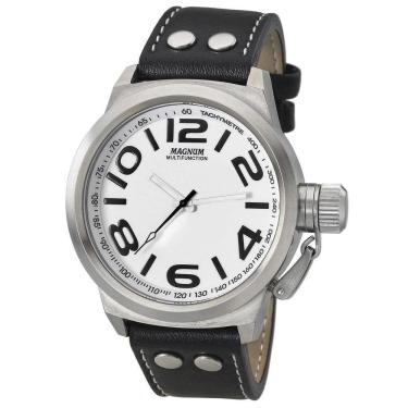 Imagem de Relógio Masculino Magnum Military Prata/Preto Ma31551Q
