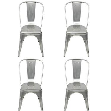 Imagem de Kit 4 Cadeiras Titan em Aço com Pintura Epóxi Prata