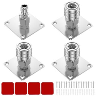 Imagem de 4 peças de suporte de canhão de espuma para lavadora de pressão, montagem automática de espuma de 0,65 cm, suporte de bocal de lavadora de pressão de aço inoxidável, incluindo 3 suportes de canhão de