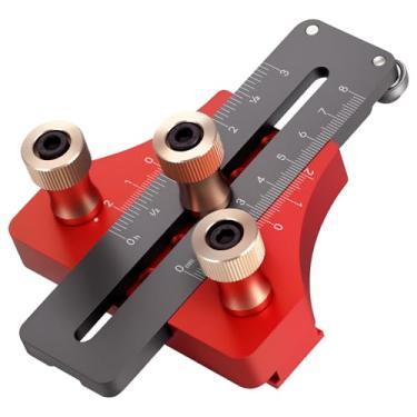 Imagem de Guia de serra de mesa fina, trilhos de guia de rasgo fino para marcenaria de liga de alumínio, guia de corte repetitivo de tira estreita ajustável, gabarito de serra de fita preciso para roteador de