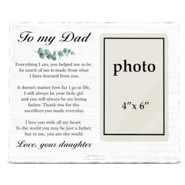 Imagem de Zauly Porta-retrato de acrílico para papai, presente de aniversário de Natal para pai da filha, Love You Daddy, 10 x 15 cm