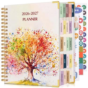 Imagem de Agenda 2025-2027, agenda de 21 meses semanal e mensal de outubro de 2025 a junho de 2027, 21,6 cm x 28 cm A4 grande capa dura agenda agenda livro 2026 com abas, calendário anual espiral para escola