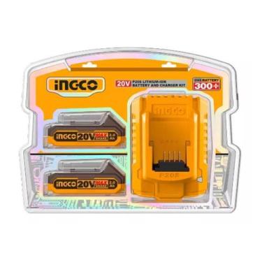 Imagem de Kit 02 Baterias Ingco 2.0 Amper E Carregador 20V Bivolt