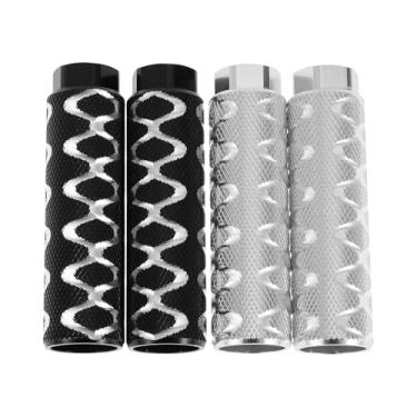 Imagem de REPAIROCK 4 peças de pinos de bicicleta antiderrapantes de liga de alumínio com textura circular de 100 mm de comprimento para bancos traseiros de bicicleta suportes de pedais de ciclismo eixos de 100