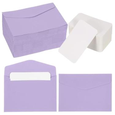 Imagem de PATIKIL Conjunto de 200 mini envelopes com cartões em branco, 11,4 x 8 cm cartões de notas e envelopes em branco para presente de casamento, convite de formatura, feriado, dia de Ação de Graças, Natal