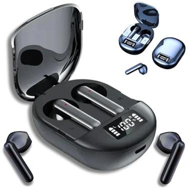 Imagem de Fone de Ouvido Sem Fio Bluetooth 5.3 TWS, In-Ear, Esportivos, Academia, 5 Hrs de música, Com Estojo de Carga e Display, Voz HD, Modo Música e Gamer, Preto, Resistente