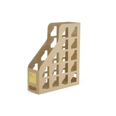 Imagem de Organizador de arquivos de mesa Porta-arquivos de revista, organizador que economiza espaço para documentos literatura em papel(Brown)