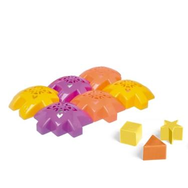 Imagem de Bola Educativa Montessori Pequena – Caixa Solapa com 12 Peças e Formas Geométricas