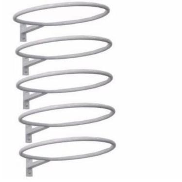 Imagem de Kit com 10 Suportes Reforçados P/ bolas Suiças Pilates na cor Branco  