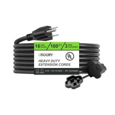 Imagem de Cabo de extensão UBOORY Waterproof 100 pés 16AWG SJTW 3 pinos