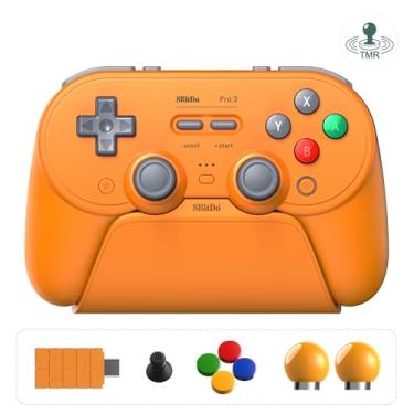 Imagem de 8BitDo Pro 3 Bluetooth Controller for Switch/Switch 2,TMR Joysticks,Programmable Pro Back Buttons&R4/L4 Bumpers,Hall/Tactile Triggers,Swappable ABXY Buttons,for Windows,Apple,SteamOS,Android - Orange