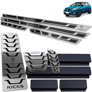 Imagem de Descanso + Pedaleira + Soleiras Nissan Kicks Uefa Ed Preto