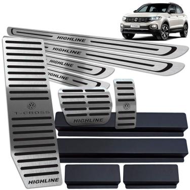 Imagem de Descanso + Soleiras + Pedaleiras T-Cross Highline Preto BR