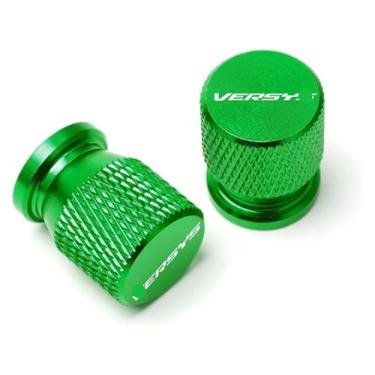 Imagem de 2 peças tampas de válvula de pneu de roda acessórios de motocicleta compatíveis com VE&RSYS 650 1000 Versys-X 300 (verde)