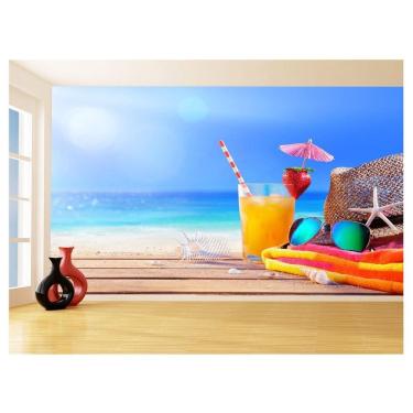 Imagem de Papel De Parede 3D Bebidas Aperitivo Praia Drink 3,5M Al263