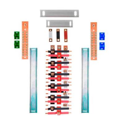 Imagem de Kit Barramento Trifásico Isolado 225A para 34 Circuitos com Placa de P