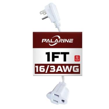 Imagem de Cabo de extensão PALARINE Branco 30cm 16/3 SPT-3 125V 13A UL