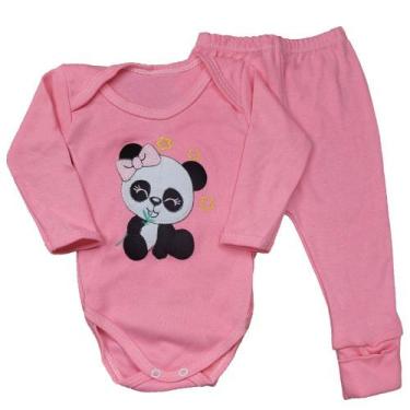 Imagem de Conjunto Bebê Body Bordado e Calça Mijão Tamanho 0 a 9 Meses - Koala B