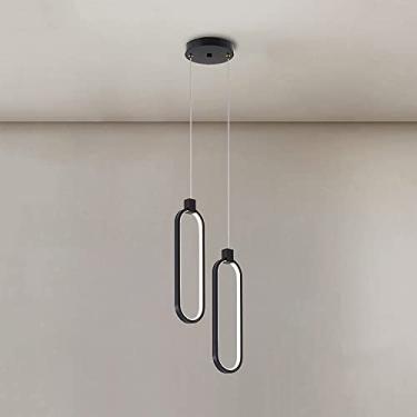 Imagem de Luminária pendente de metal vintage LED regulável lustre suspenso para casa quarto cabeceira luz suspensa minimalista corredor decoração luminária H14,18 pol.