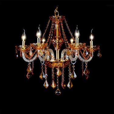 Imagem de Luminária pendente de vela de cristal europeia, sala de estar de luxo, restaurante, quarto, quarto de menina, vila, hotel, loja de roupas, salão de beleza, café, bar, lustre KTV (EA 6 luzes)