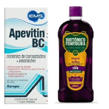 Imagem de Kit engorda biotonico fontoura 400ml + apevitin bc 240ml, Uva