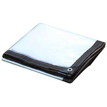 Imagem de MTYLX Lona multiuso para uso externo, lona, folha de plástico para dossel de filme, ferramenta à prova de chuva, pano de isolamento anticongelamento, transparente, 1 x 1 m