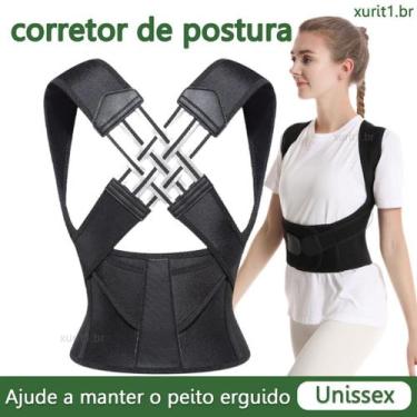 Imagem de Cinta Corretor Postural Magnético Unissex Dor Ajusta Postura - oem, 2X