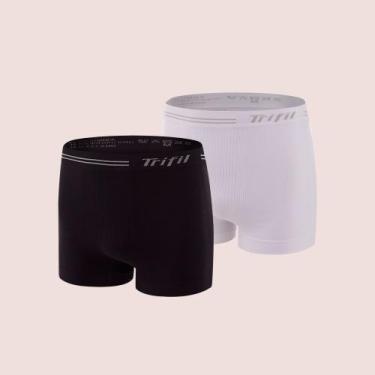 Imagem de Kit 2 Cuecas Box Masculina Sem Costura De Microfibra Trifil Lisa Básic
