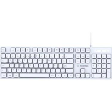 Imagem de Teclado Office Fortrek K15 Slim USB ABNT2 Branco