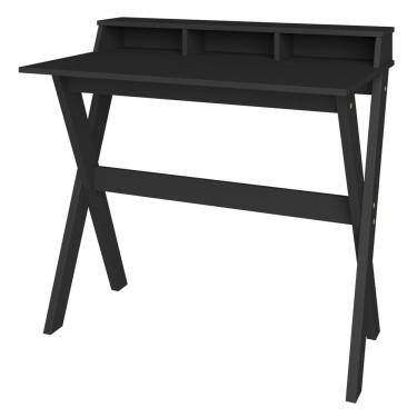 Imagem de Mesa Para Escritório Escrivaninha Home Office Itália A02 Preto - Lyam Decor