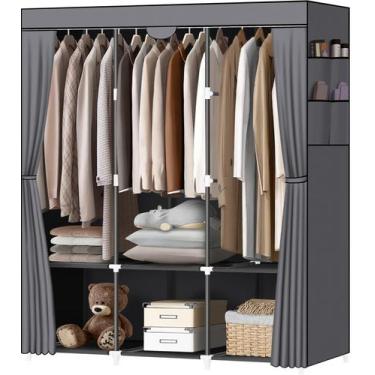 Imagem de Armário portátil: Armário LOKEME com 3 hastes suspensas e 6 prateleira