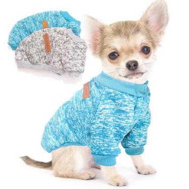 Imagem de 2 peças de suéteres de inverno para cães pequenos Warm Fleece Puppy - 