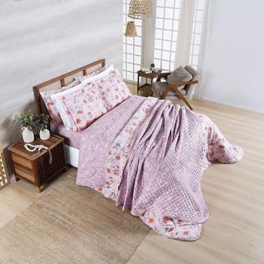 Imagem de Edredom + Jogo De Cama Afeto 400 Fios King 05 Peça 100% Poliéster - Fl