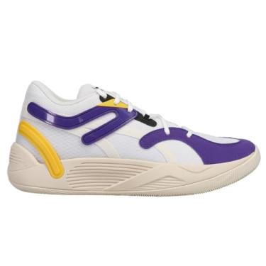 Imagem de PUMA Tênis de basquete masculino TRC Blaze Court Athletic, Puma Branco/Amarelo Spectra, 44