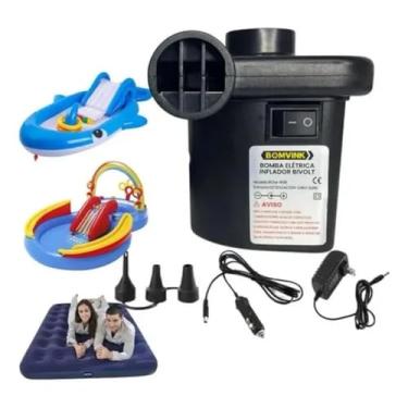Imagem de Bomba Elétrica Inflador Encher Colchão boias Piscinas 3 Bicos