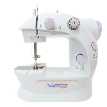 Imagem de Mini Maquina Costura Portátil Elétrica + Pedal Bivolt 110v-220v(Branco)