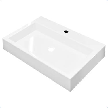 Imagem de Cuba Pia de Apoio Sobrepor Retangular 56x38 Banheiro Lavabo Beltempo BT-2076 (Branco)