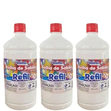 Imagem de Kit 3 Refil Para Arminhas De Bolha de Sabão Bubble Incolor Atoxico