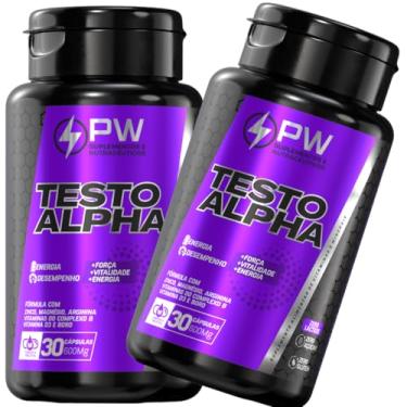 Imagem de Testo Alpha Suplemento para Homens Natural 600mg | Suporte a Regulação e Equilíbrio Natural Masculino | Suplemento Pre Treino Masculino Desempenho Muscular Alta Performance | 30 Cápsulas