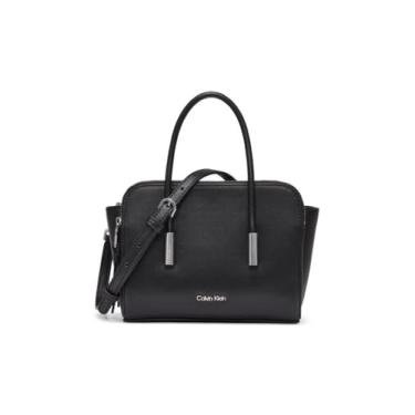 Imagem de Calvin Klein Bolsa transversal com compartimento triplo Junie, preta/prata, tamanho único