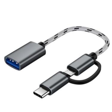 Imagem de 2 em 1 USB C/Micro USB para adaptador USB para USB C OTG cabo adaptador compatível com dispositivos Android Galaxy S21 S22 S23 Note 20/10 A53