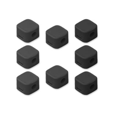 Imagem de Pacote com 8 clipes organizadores de cabos magnéticos, suporte de gerenciamento de cabos adesivos fortes para mesa, mesa de cabeceira, carro, parede para cabos USB/carregamento, acessórios de